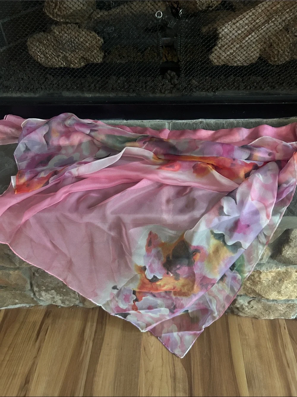 Mixit Pink Floral Watercolor Scarf